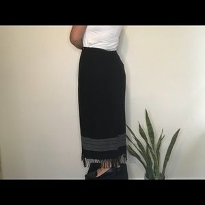 Vintage black fringe skirt